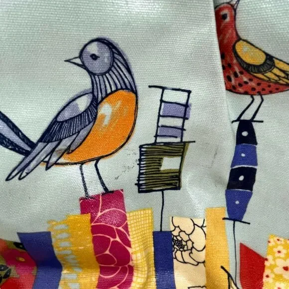 Fossil Womens Key Per Bird City ZB457 Coated Canvas Shoulder Handbag Purse - Picture 7 of 16